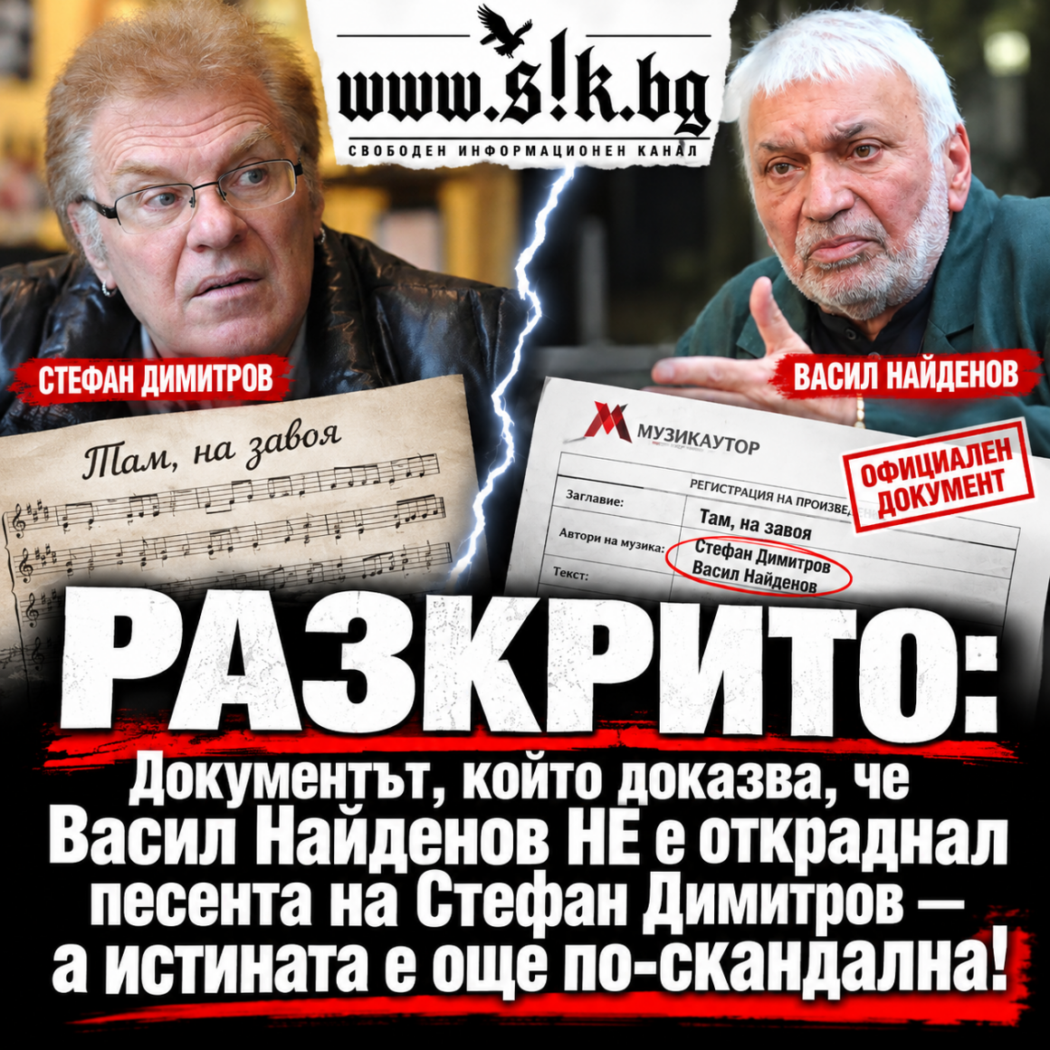 РАЗКРИТО! САМО ДНЕС! САМО В SIK.BG: Документът, който доказва, че Васил Найденов НЕ е откраднал песента на Стефан Димитров — а истината е още по-скандална